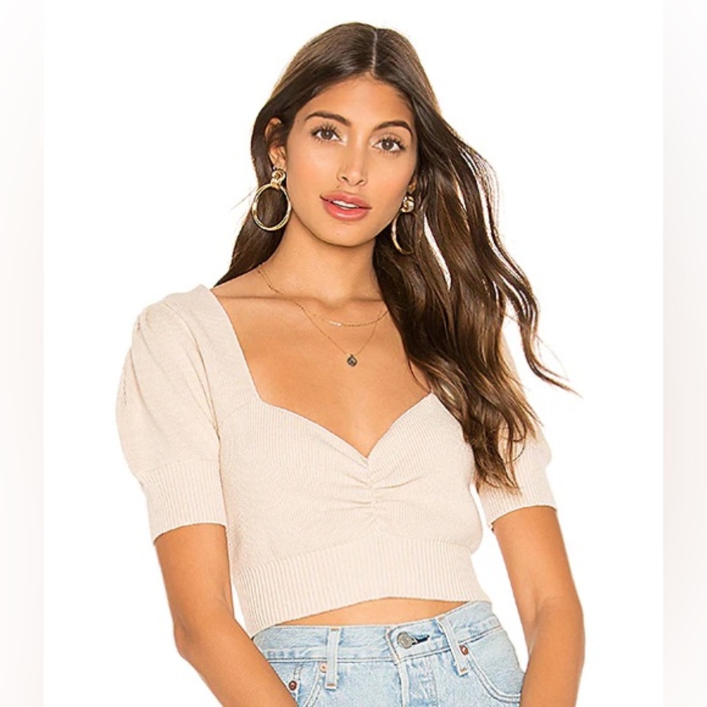 For Love and Lemons Sweetheart Crop Sweater - size XS